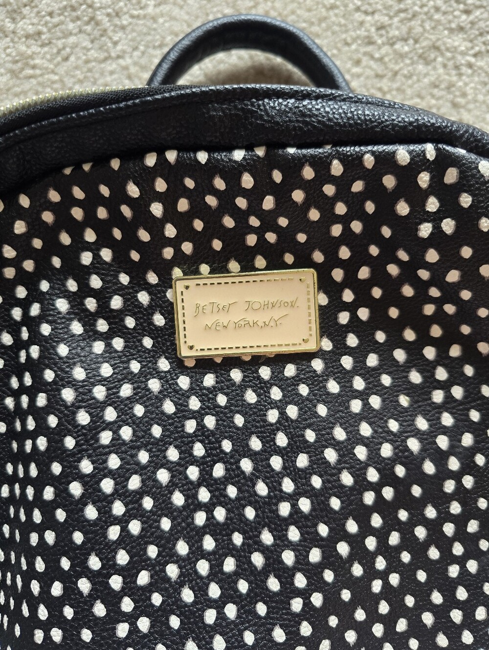 Betsey Johnson Backpack Pink Black DOTS Quilted Hearts Festival Travel Bag - Picture 5 of 16